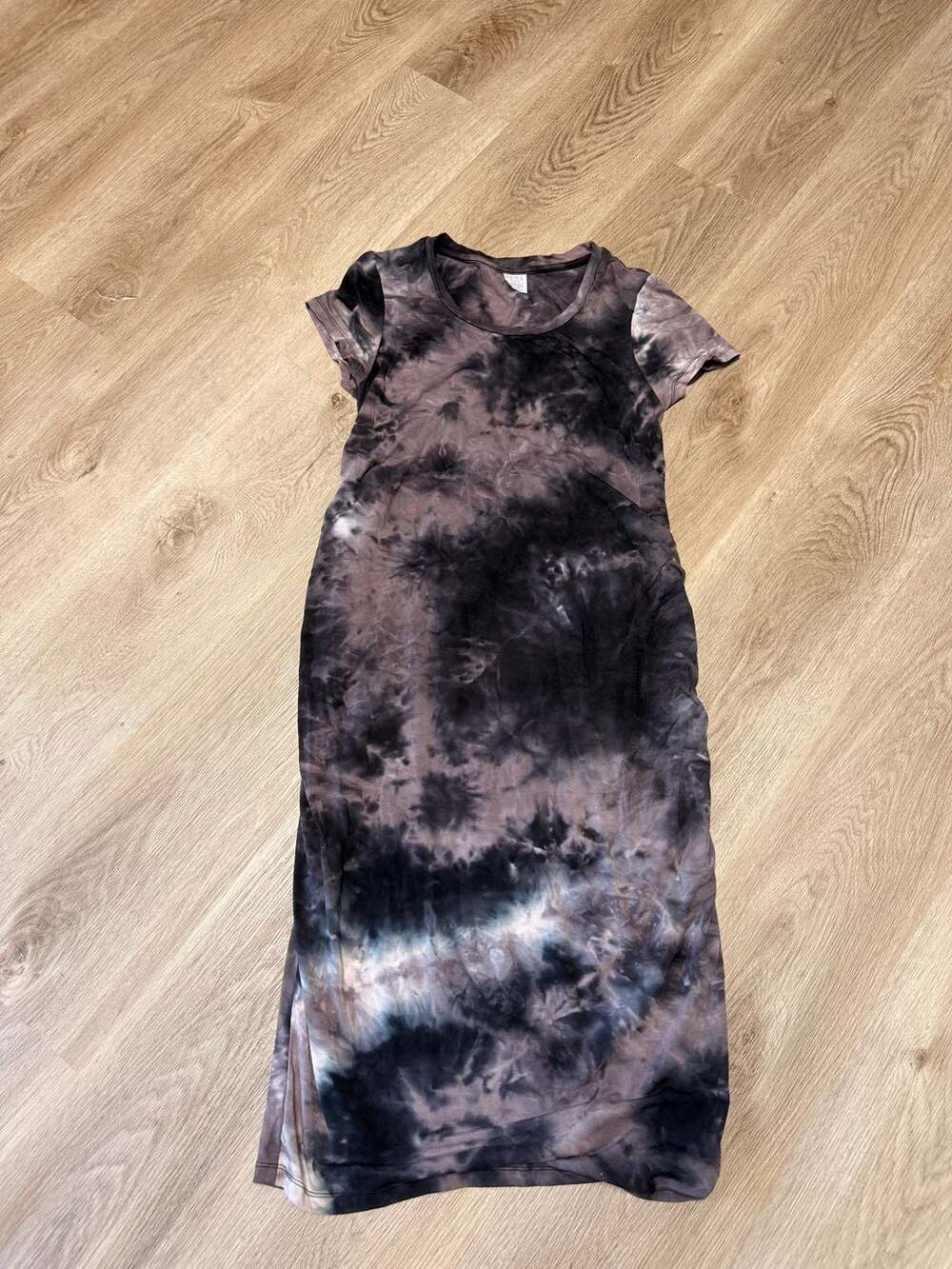 Time and Tru Maternity Tie Dye Short Sleeve Bodycon Midi Dress Size S